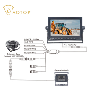 7 Inch AHD Rear View <strong>Monitor</strong> 3 Ways HD Blind Area Video Monitoring PAL NTSC AUTO TV System Car Reversing Image With Rear Camera - Product Image 4