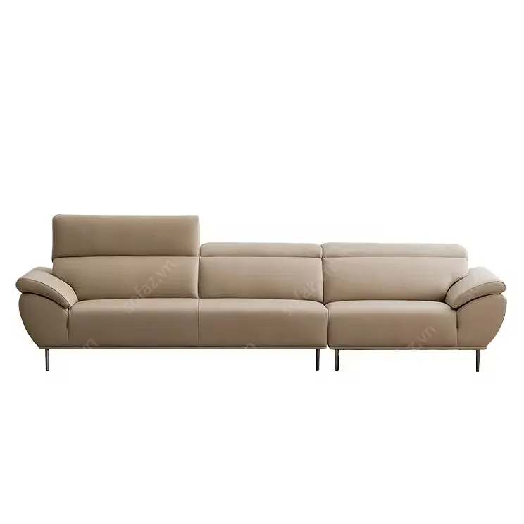 Comodo, vistoso divano beige, lussuoso moderno divano da soggiorno, nuova zelanda struttura in legno di pino