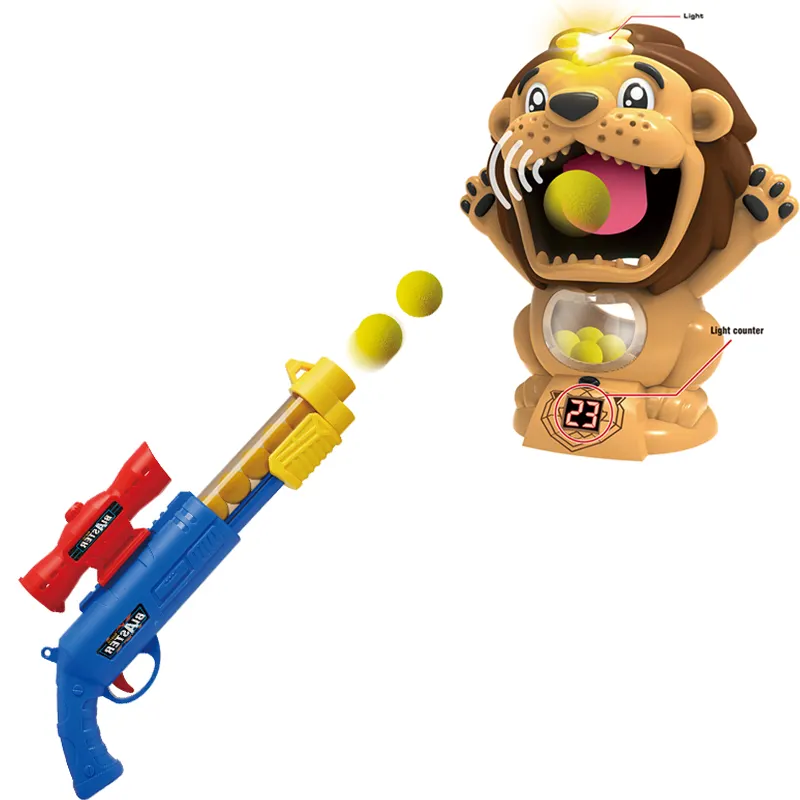 Brinquedos clássicos Soft Bullet Gun com leão bocal Soft Foam Gun Game Brinquedos para crianças