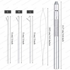 Gancho de aluminio multifunción, enhebrador de bucle de aguja para microanillos, cuentas, enlaces, extensión de pelo de Punta I - Product Image 1