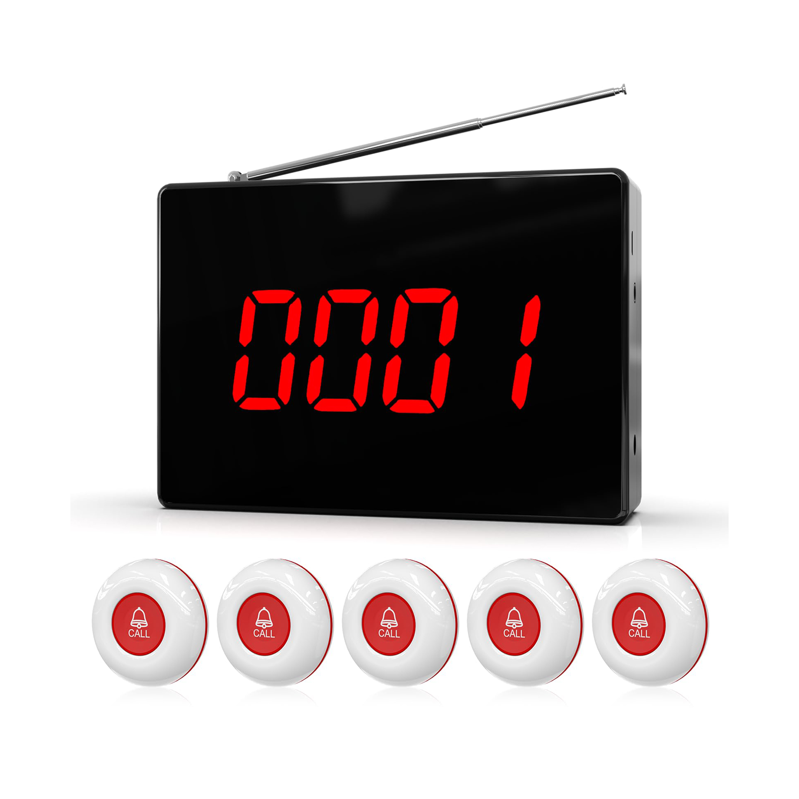 Display+5 White Buttons