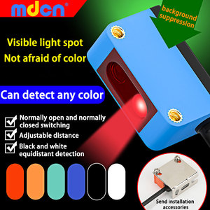 Mdcn PNP/NPN IP67 có thể điều chỉnh 10-300mm Khoảng cách cảm biến hồng ngoại Laser khuếch tán phản xạ quang điện cảm biến quang học nền - Product Image 2