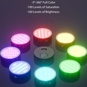 Round RGB Mini Creative Video Light Studio fotografico su illuminazione di riempimento della fotocamera per conferenze live streaming selfie vlogging - Product Image 2