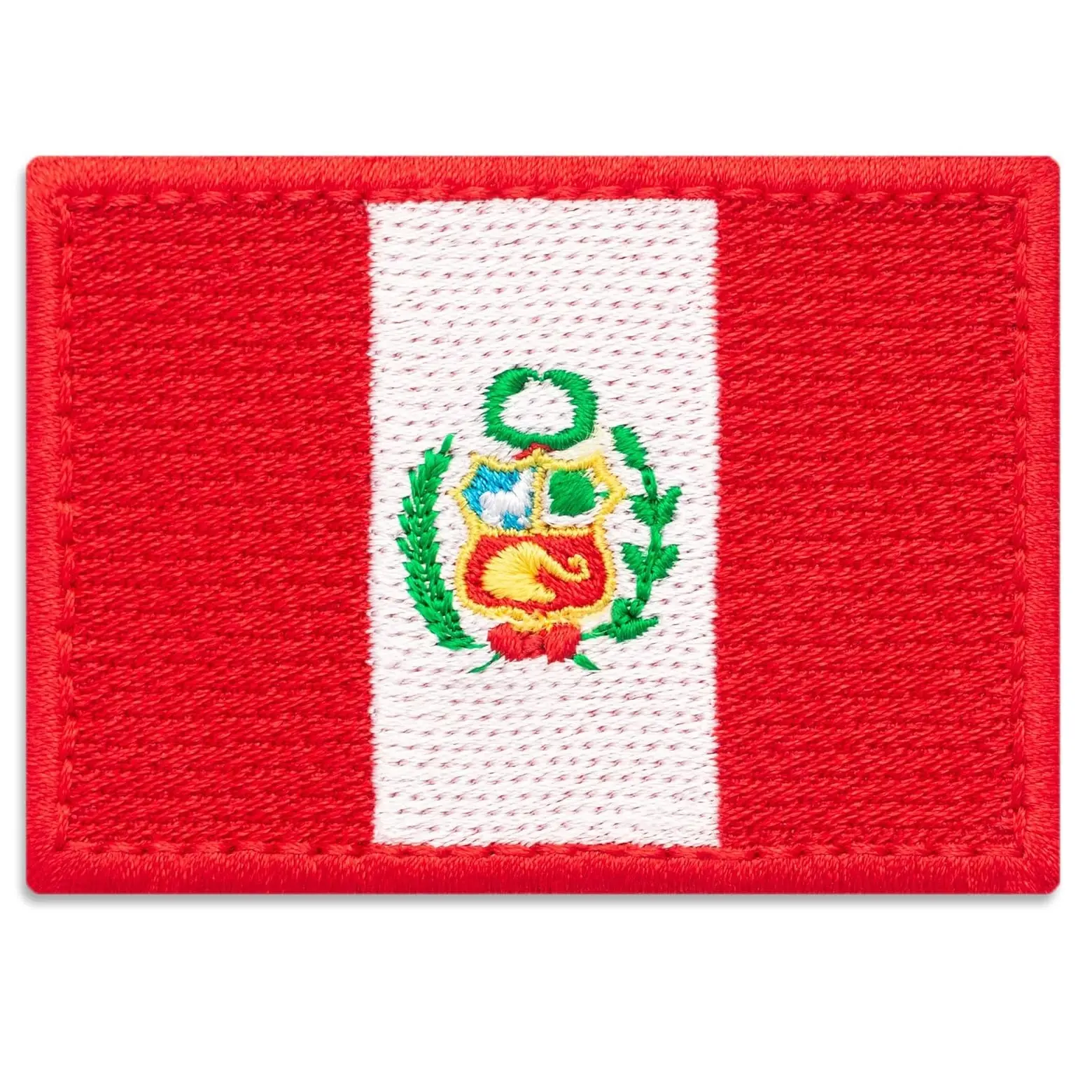 The Country Flag of Peru Patch National Emblem Embroidered Iron On, Peru Country Flag Embroidered Blazer Badge Patch