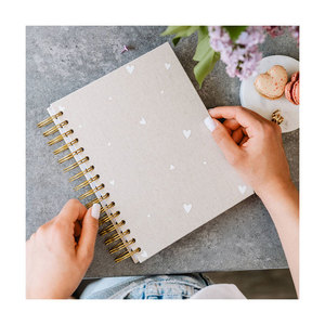 LABON 2026 cuori e date personalizzati a spirale Planner Agenda taccuino copertina in tessuto quotidiano taccuino - Product Image 1