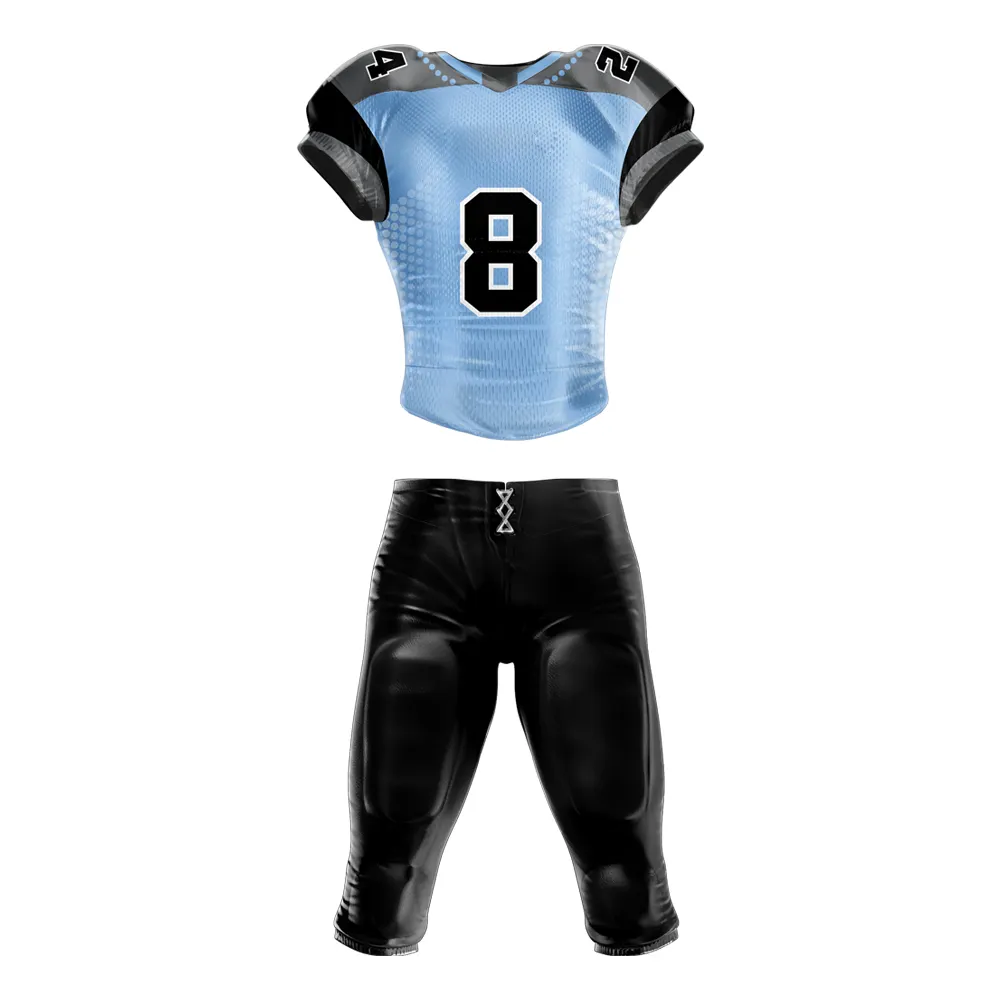 Venda quente esportes uniforme de futebol americano kits de futebol personalizados de alta qualidade uniformes de sublimação personalizados