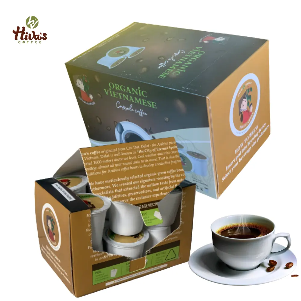 OEM/ODM Kcup capsule caffè Direct Factory coffee Vietnam Premium Arabica Hiva Coffee brand 10gr prezzo economico pronto per l'esportazione