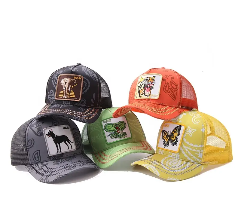 Logo personalizzato cappello in poliestere camionista sublimazione ricamo animale Patch Trucker cappello stampa digitale Trucker Cap