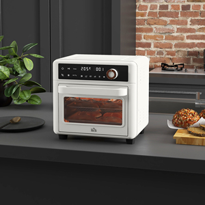 HOMCOM 1500W 13L электрическая духовка с функцией фритюрницы, 12 программ и регулируемая температура, белый - Product Image 2