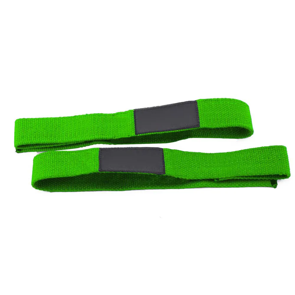 Katun Daya Angkat Berat Tali dengan Silikon Gym Deadlifting Wrist Straps Padded Gym Hand Grips Straps dengan Custom