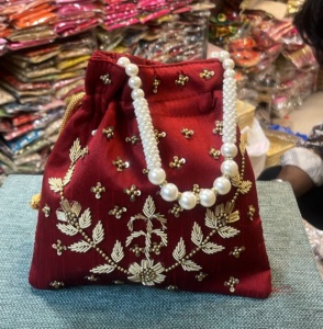 El yapımı güzel en kaliteli hint kadınlar için Potli çanta moda Vintage elbise nedime için şık karşılık hediyesi düğün için - Product Image 4