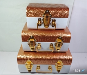 กล่องเหล็กแบบไม่มีลวดลายสำหรับตกแต่งบ้านและจัดเก็บเคลือบด้วยผงสีเหลือง - Product Image 5