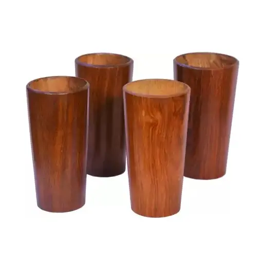Langes Holzglas Beste Qualität Große Größe für Küchentisch Dekorieren Sie Holzglas becher für Trinkwasser zum günstigen Preis