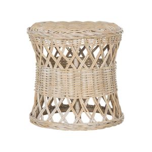 Rattan Side <strong>Table</strong> <strong>Nesting</strong> Bamboo Round Coffee <strong>Table</strong> Metal Base <strong>End</strong> <strong>Table</strong> for Boho Living Room Sofa Bedroom - Product Image 2