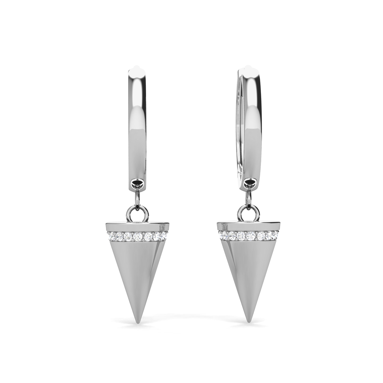 Brass 18K White Gold Plated Girls Earrings