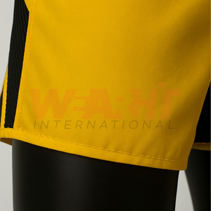 Özel sarı ve siyah orta bel MMA kickboks eğitim şort rahat katı desen beryellow
