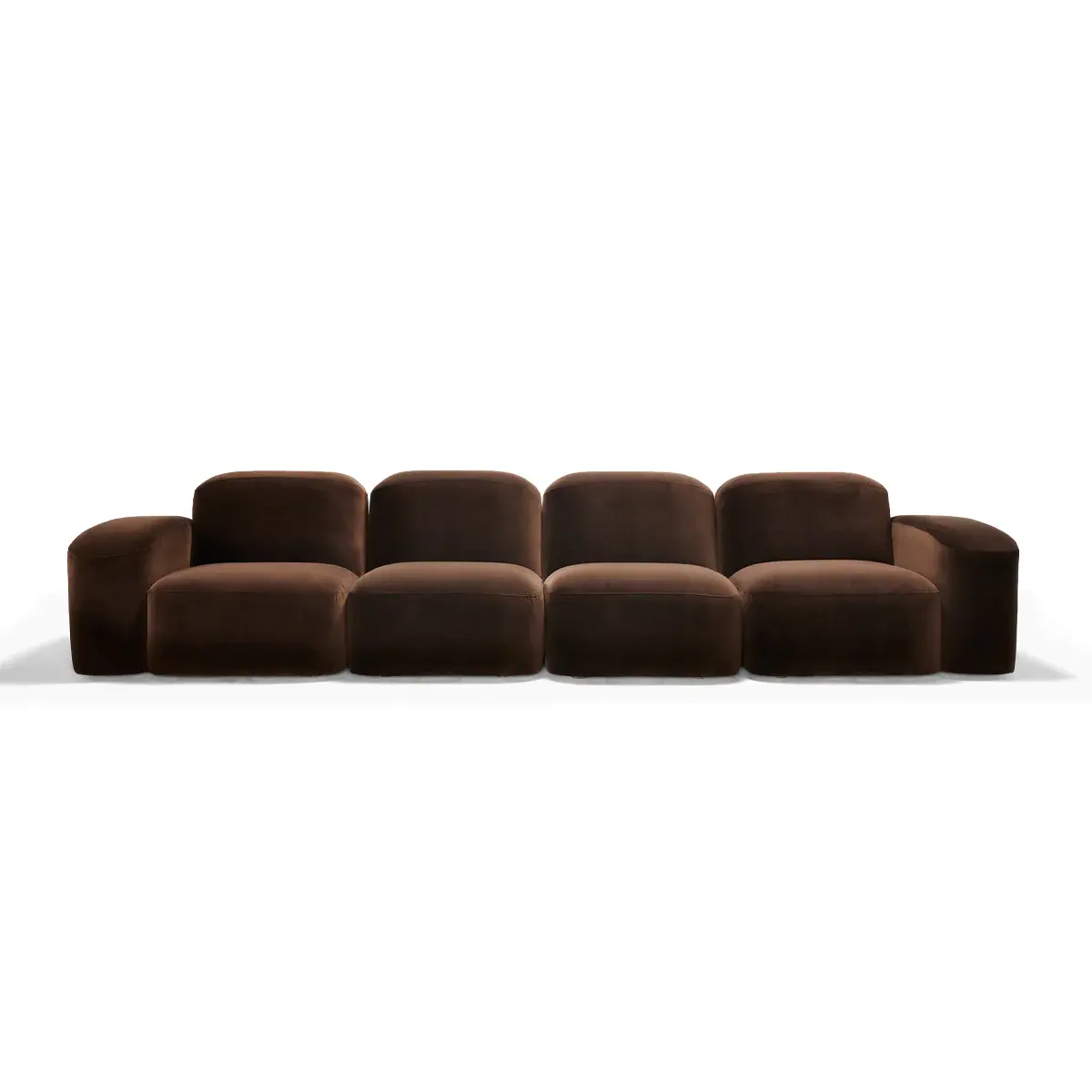 Conjunto de sofás de tela de Chocolate, mueble Modular otomano ajustable de 4 asientos para sala de estar