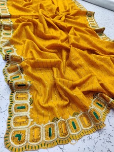 Yetişkinler için yeni <span class=keywords><strong>2025</strong></span> koleksiyonu özel durum ipek Saree hindistan Surat düğün veya parti giymek için güzel renk