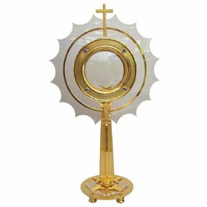 Çok yönlü pirinç Monstrance ile altın bitirme yuvarlak şekil kabartmalı tasarım süper kalite boncuk kakma ile ekran için - Product Image 6