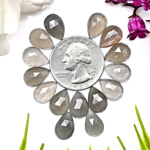 Toptan doğal gri aytaşı armut şekilli Faceted kesim kalibre boyutu şifa kristal takı yapma kolye Opal yeşim