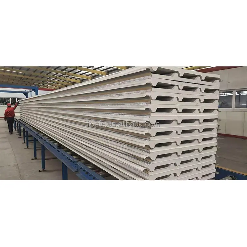 wood color Insulation panel Exterior Metal Carved insulation polyurethane pu sandwich panel Board Outdoor Wall Cladding