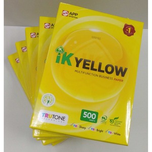 IK工厂为办公室和散装买家提供优质100% 天然木浆a 3尺寸80gsm重量黄色复印纸
