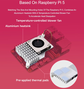 Aismartlink Offizieller Raspberry Pi 5 Active Cooler, Pi5 Active Cooler kombiniert temperatur gesteuerten Gebläse - Product Image 5