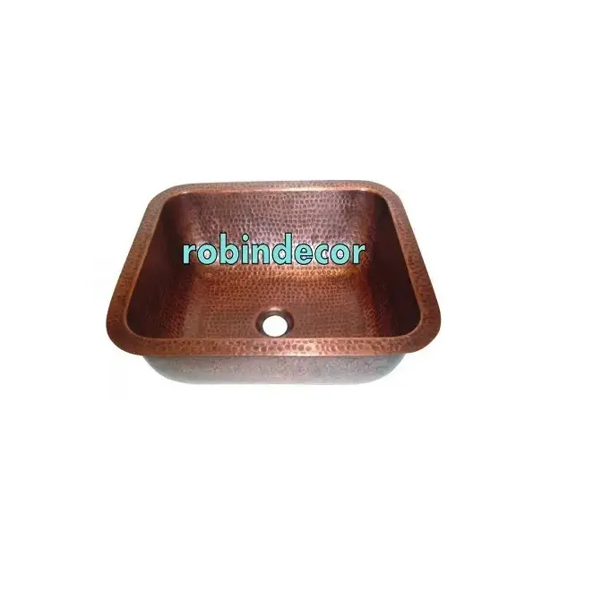 Lavabo en cuivre Antique martelé de qualité supérieure pour accessoires de cuisine, disponible à l'exportation
