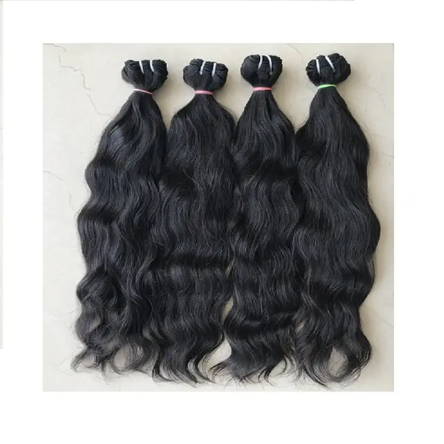 Remy-extensiones de cabello humano indio virgen para mujer, extensiones de cabello humano de 22 pulgadas, largo y ondulado, con cutícula, productos de cabello Natural