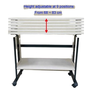 Mesa de ordenador portátil ajustable, diseño moderno simple, mesa lateral pequeña móvil con ruedas, mesa de centro - Product Image 5