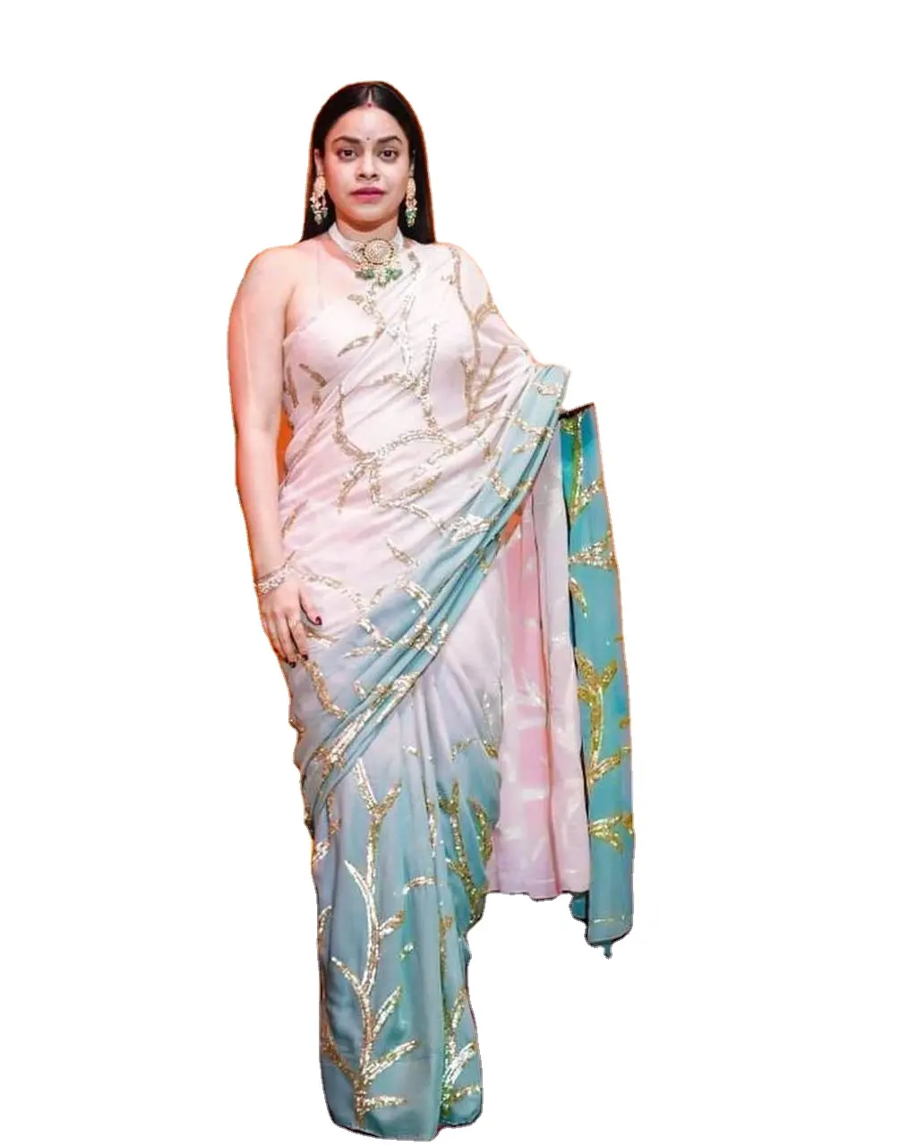 Occasioni speciali Designer abiti etnici alla moda da donna e collezioni sari Georgette sari per donna
