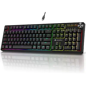 KOORUI-Teclados mecánicos para juegos de tamaño completo para Windows 104 Teclas Teclado cableado 26 RGB con Switch Gamer Teclados - Product Image 1