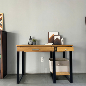 Home Office Writing <strong>Desk</strong> with 2 Drawers Makeup Vanity Console Table <strong>Simple</strong> Style PC Table with Metal Frame Study <strong>Computer</strong> <strong>Desk</strong> - Product Image 1