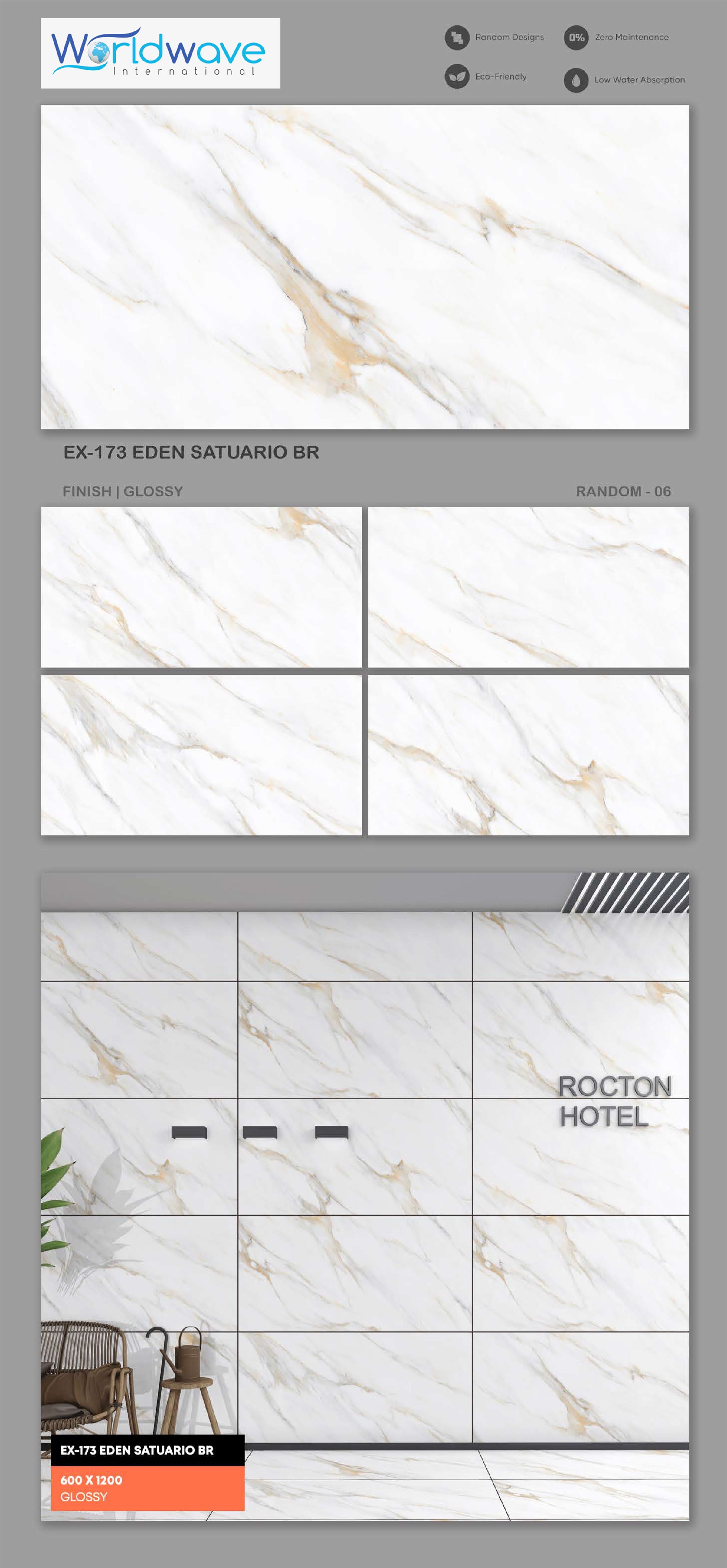 Polished Statuario Light White Glazed Vitrified Tiles
