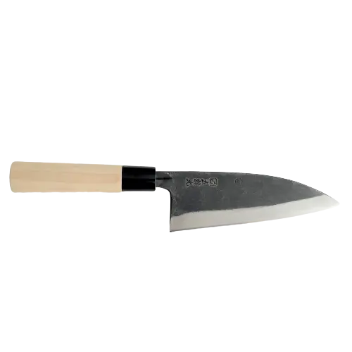 히다리 요리미츠 구라우치 손 만든 부엌 칼 두꺼운 데바 180mm 사가 일본제 고 탄소강 SUJ2 전체 단조 칼
