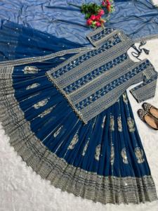 伝統的なエスニックインドのGeorgette LehengaセットトップとDupatta <span class=keywords><strong>2025</strong></span>サマーコレクション刺繍作品フルステッチ