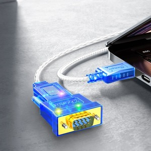 DTECH 2m Länge 300bps ~ 460800bps USB zu RS232 DB9 Serial Port Adapter Datenkabel mit Anzeige lampe zur Programmierung der SPS
