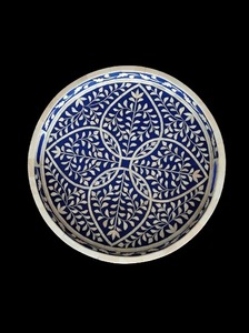 Özelleştirilmiş el yapımı yuvarlak kemik kakma hizmet tepsi - Product Image 5