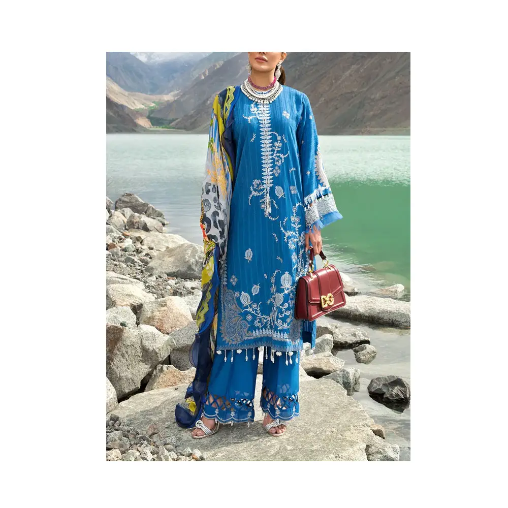 Collezione estiva prato pakistano abiti da 3 pezzi Pakistan e indiano Shalwar Kameez abiti da prato in tessuto casual indossa il vestito