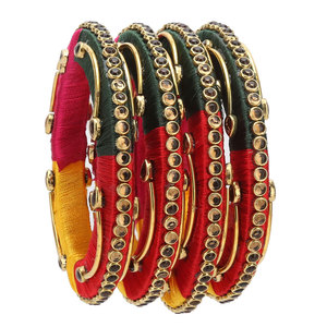 Mehndi Event Style Latest Design Churiya Yellow Green Orange Color Churiya for Women