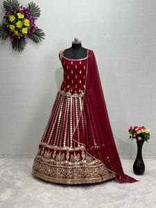 BRIDAL WEAR HEAVY EMBRED CODQUENCE & PAPER MIRROR WORK LEHENGAS CHOLI with DUPATTA HEAVY EMBROI - Product Image 2