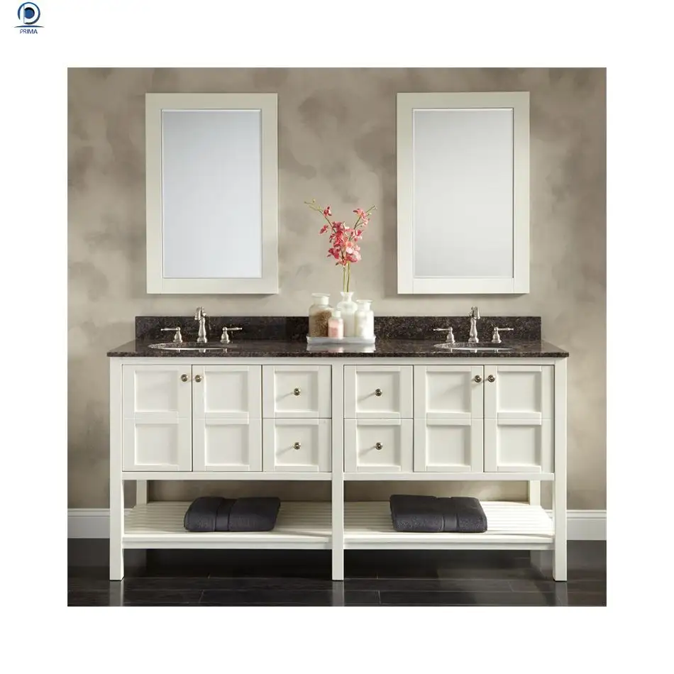 Best Seller Grey Finish Solid Wood Acessórios Banheiro Vanity Cabinet