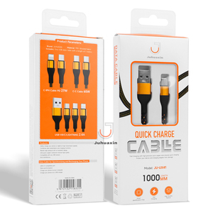 Wholesale Juhuaxin Braided Fabric Cable Fast Charging Tinned Copper Core Type C to Type C for Sam Hua <strong>Red</strong> OP Iph - Product Image 6