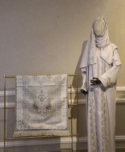 妇女祈祷服套装伊斯兰穆斯林妇女礼服阿巴亚妇女长袍祈祷服开斋月穆斯林女孩祈祷 - Product Image 3