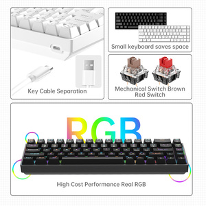 Teclas ABS con retroiluminación RGB TK68, Teclado mecánico de juego con cable tipo C sin conflicto de teclas completas para ordenador y portátil para juegos - Product Image 5