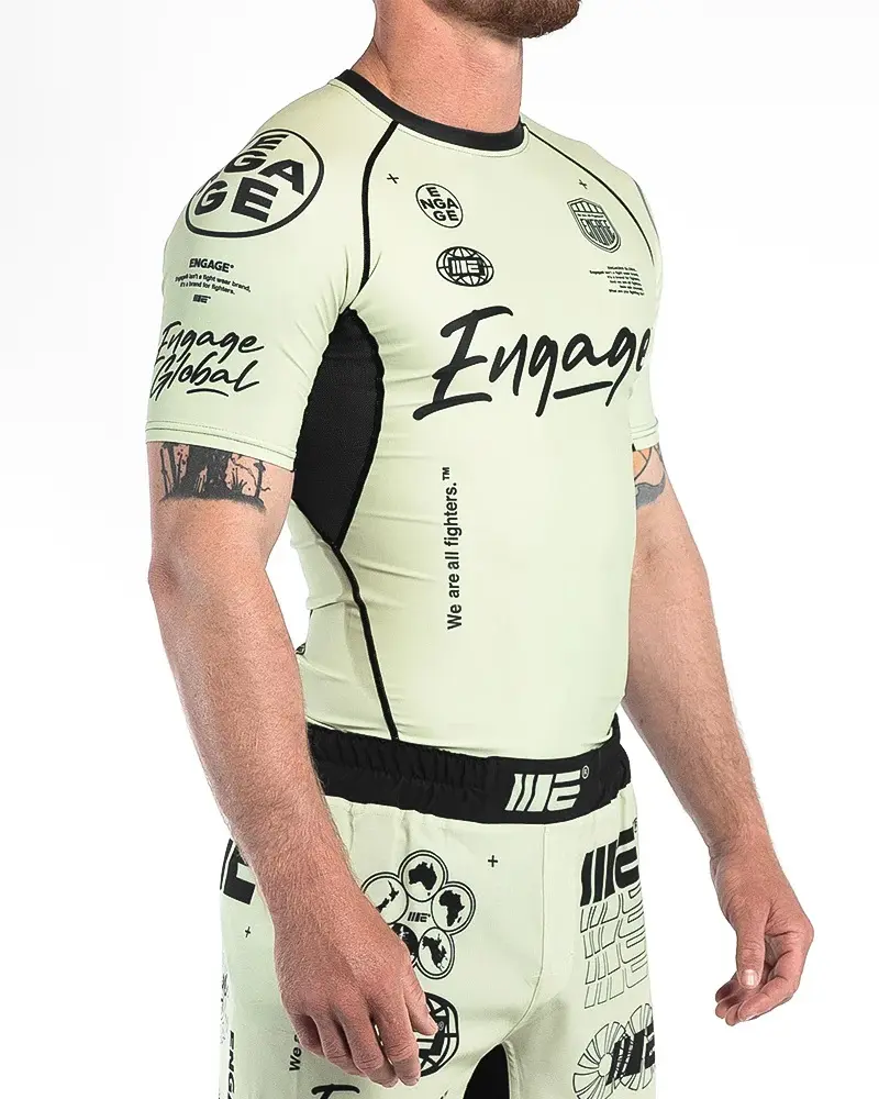 Camisa de compresión personalizada de manga corta con Logo de Surf, camisa de compresión Mma Bjj con diseño de rashguard de Jiu Jitsu, venta al por mayor