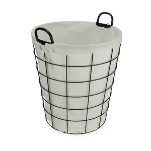 Cubo de basura de Metal comercial redondo, cubo de basura de reciclaje de parque público, contenedores de basura, caja de almacenamiento de cesto de basura para uso en interiores - Product Image 5