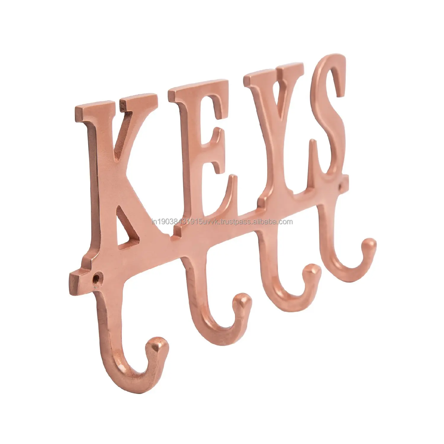 Rose Gold Plated Key words Casted Solid Aluminum Wall Hook For Decoration Metal Important Office Garage Cars Key Holder Hook