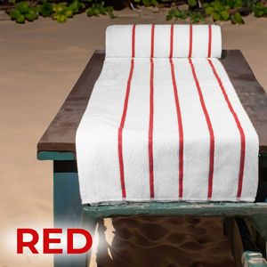 Yüksek kalite % 100% pamuk havuz havlusu hızlı kuru çevre dostu temel yatay şerit tasarım kırmızı soğutma örme toplu olarak kullanılabilir - Product Image 6