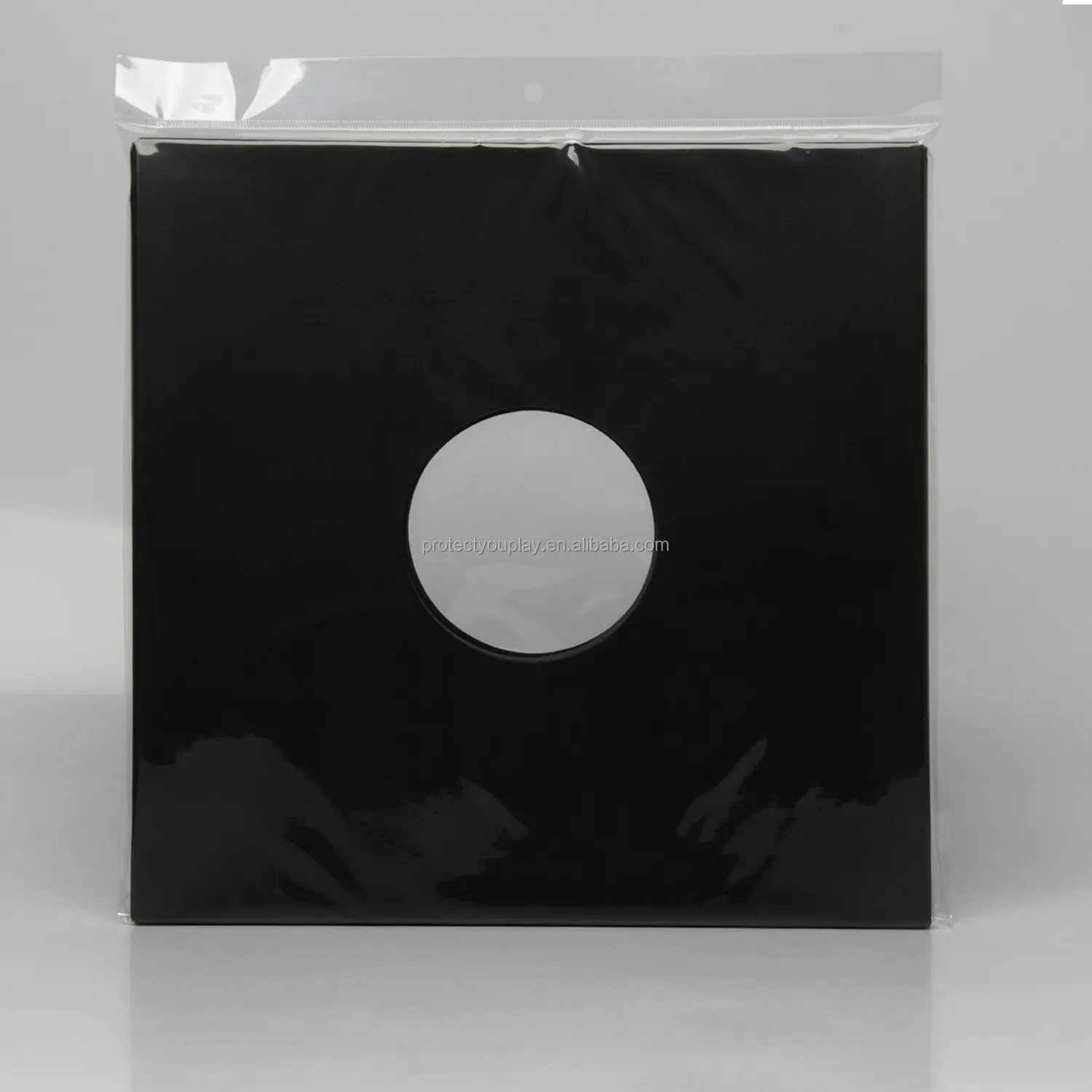 12 इंच 33 RPM काले कागज Vinyl रिकॉर्ड भंडारण के लिए छेद के साथ भीतरी आस्तीन रिकॉर्ड एलबम